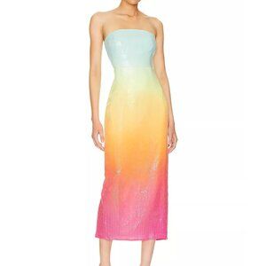 Women’s Slit Strapless Dress Sequin Cocktail Party Evening Gown Bodycon Dress M